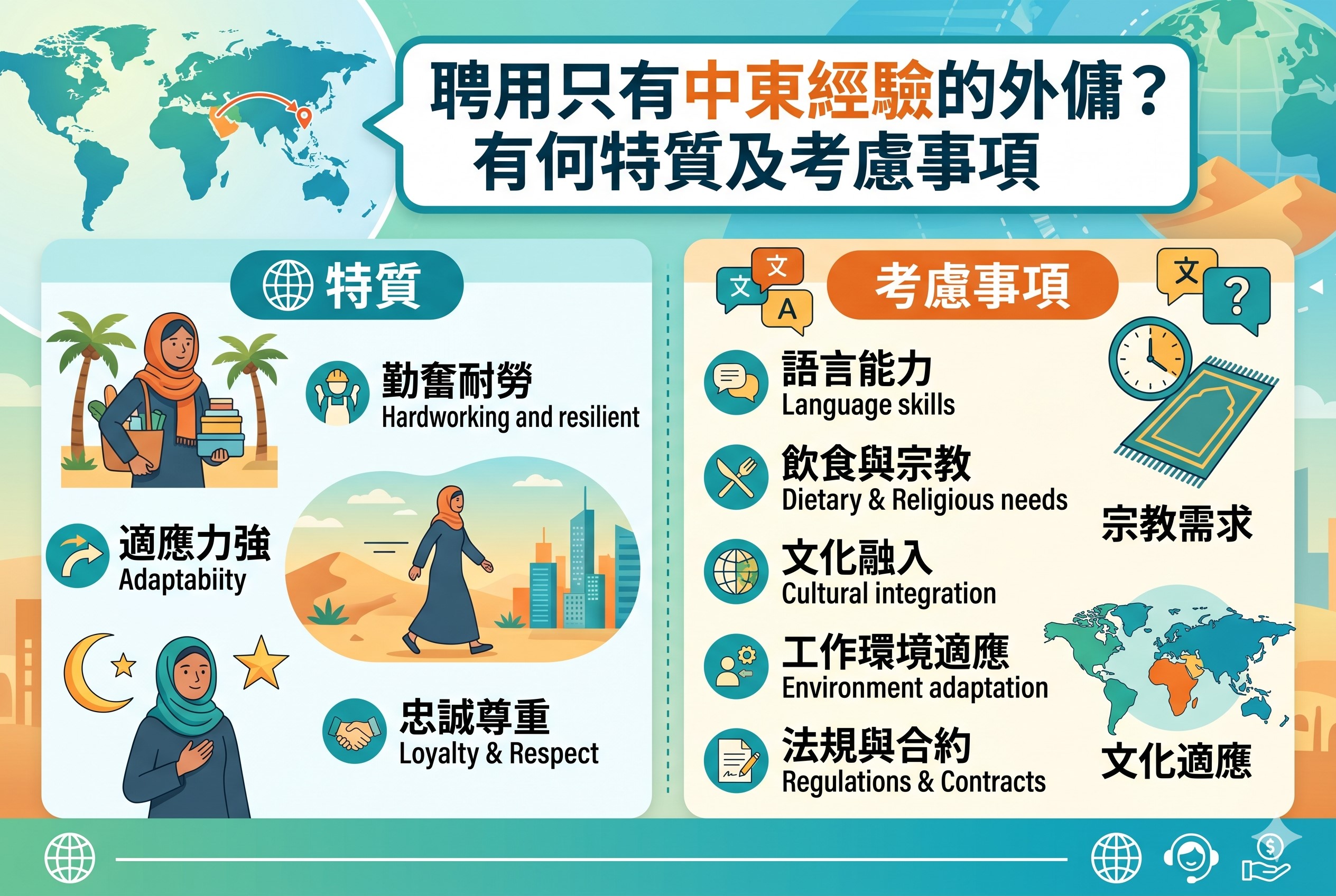 聘用只有中東經驗的外傭？有何特質及考慮事項