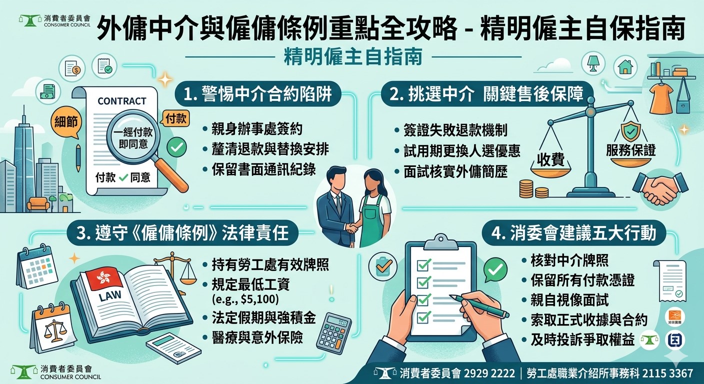 【2026 外傭中介指南】消委會提醒：避開合約陷阱、僱傭條例重點全攻略